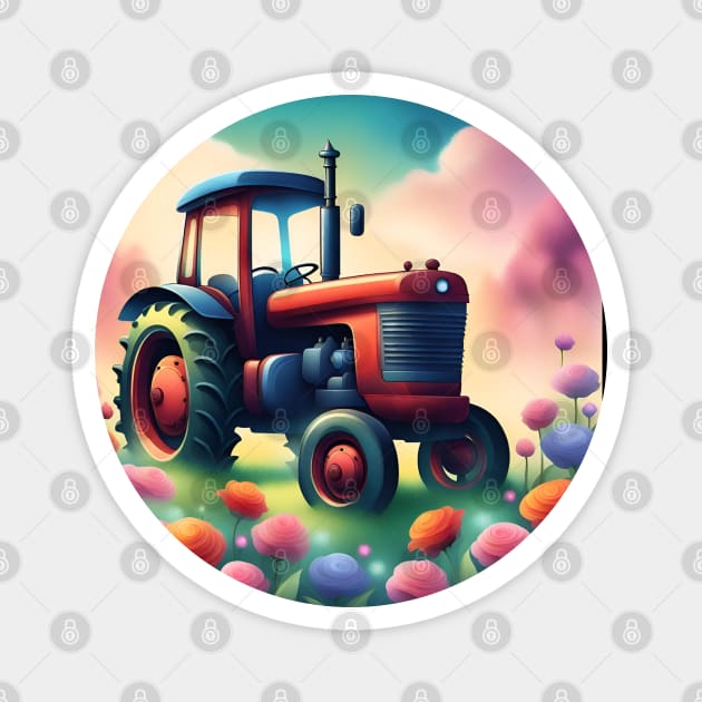 Just a boy who loves tractors Magnet by BlackMeme94